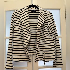 Splendid Women's Navy and White Striped Blazer Jacket